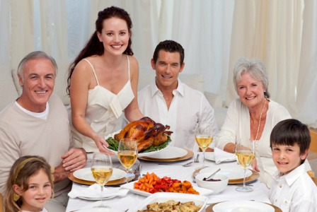 Thanksgiving-Dinner mit der Familie