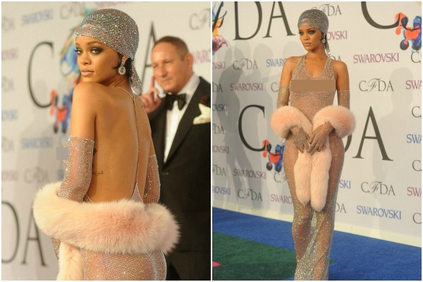 Rihannas nacktes, durchsichtiges Kleid