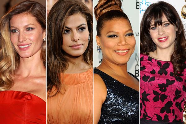 Gisele Bundchen, Eva Mendes, královna Latifah, Zooey Deschanel