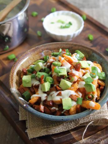 Poutine de camote mexicano