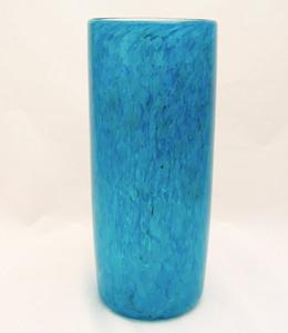 Vaso per fiori in vetro soffiato blu caraibico