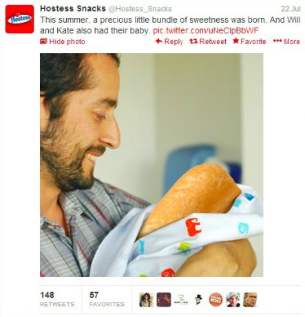 Hostess Snacks Tweet Royal Baby Meme