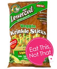 LesserEvil Veggie Krinkle Sticks