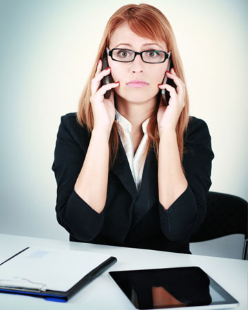 Vrouw gestrest over werk