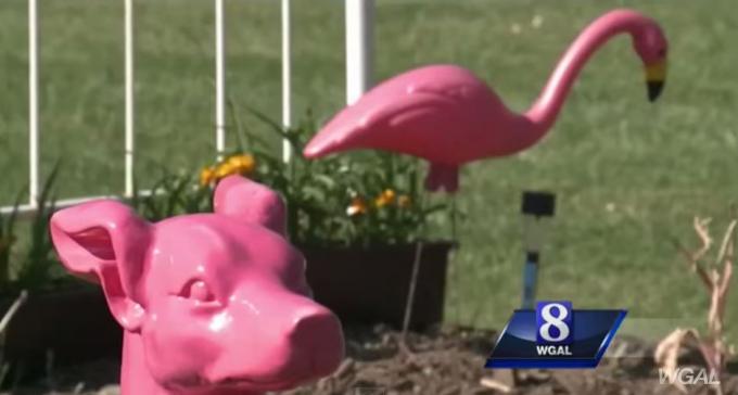 Rasen-Kunst-Hund-Flamingo