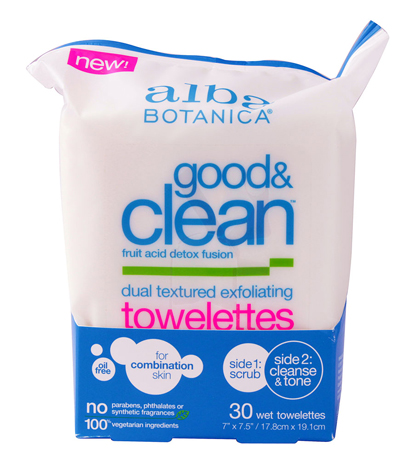 Alba Botanica Good & Clean Podwójnie teksturowane chusteczki złuszczające