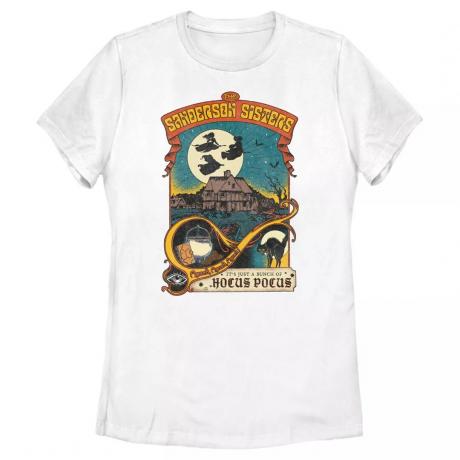Damen-T-Shirt mit Vintage-Hexe-Poster „Hocus Pocus“.