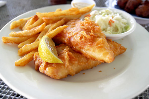 Teller mit Fish and Chips