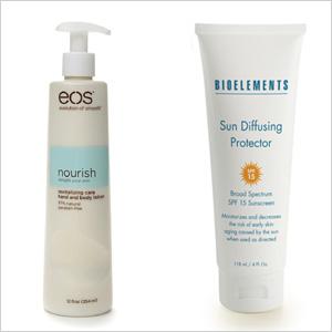 Válogatásaink: eos Nourish Revitalizing Care Hand & Body Lotion (drugstore.com, 8 dollár); Bioelements Sun Diffusing Protector széles spektrumú SPF 15 fényvédő (bioelements.com, 39 dollár)