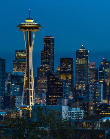 Seattle Skyline z kosmiczną igłą