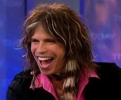 Steven Tyler mit Federhaarschmuck