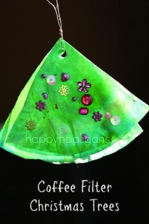 Kafijas filtra Ziemassvētku eglīšu amatniecība