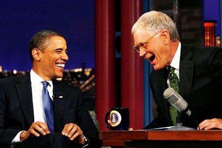 President Obama is een hit op Letterman
