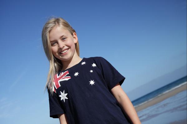 Australisches Mädchen am Strand