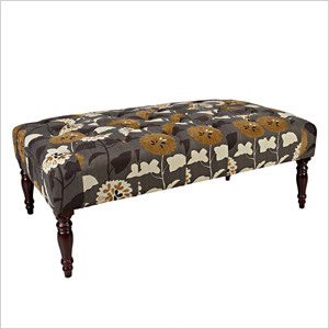Angelo Margo Caramel Brown and Cream Meadow Flowers Tufted Cocktail Ottoman | Sheknows.com