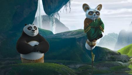 Jack Black y Dustin Hoffman en Kung Fu Panda 2