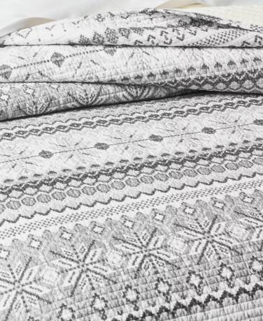 Martha Stewart Collection Двустороннее стеганое фланелевое одеяло Fair Isle