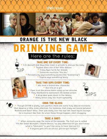Orange ist das Trinkspiel von New Black