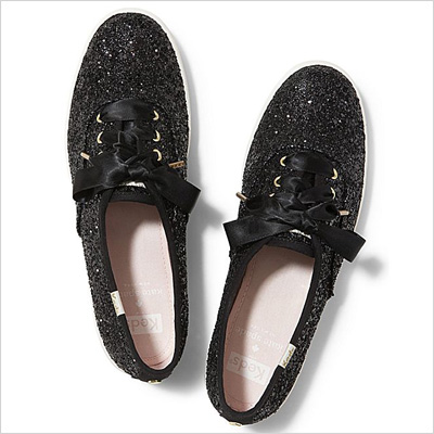 Plátěné boty Keds x Kate Spade New York Champion Glitter v černé barvě