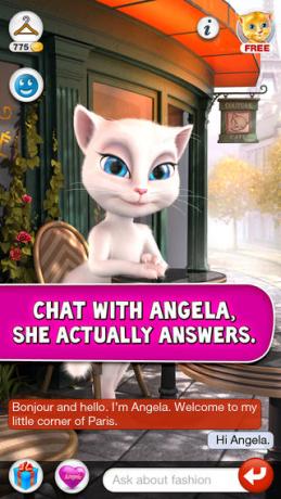 Runājošās Angelas kaķu lietotne