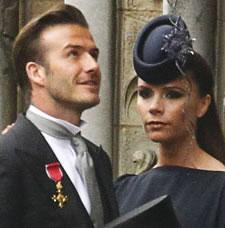 Victoria és David Beckham a királyi esküvőn