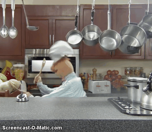 The Muppet Chef med køkkenudstyr