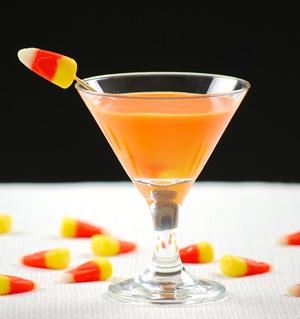 Sparkling Candy Corn-infused Vodka Cocktail