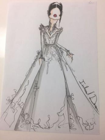 Esboços do vestido de noiva de Meghan Markle | Sketch 3 alt design