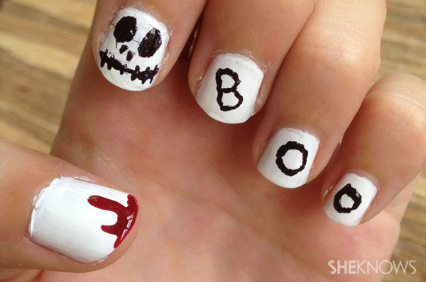 Halloween nail art spøgelsesagtig glæde | Sheknows.ca - slutprodukt