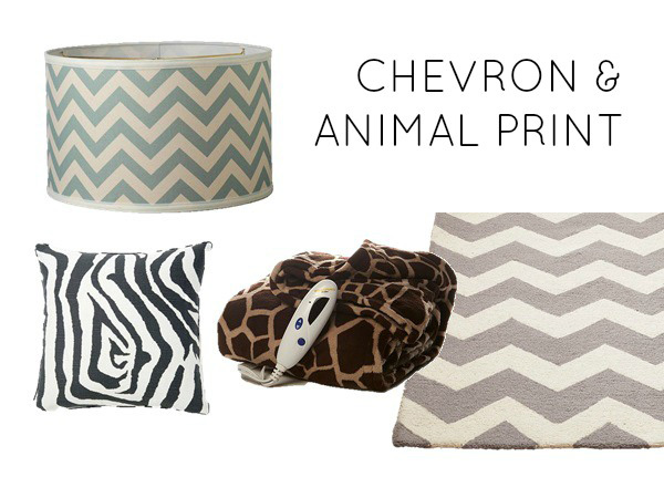 Chevron és állat nyomtatás