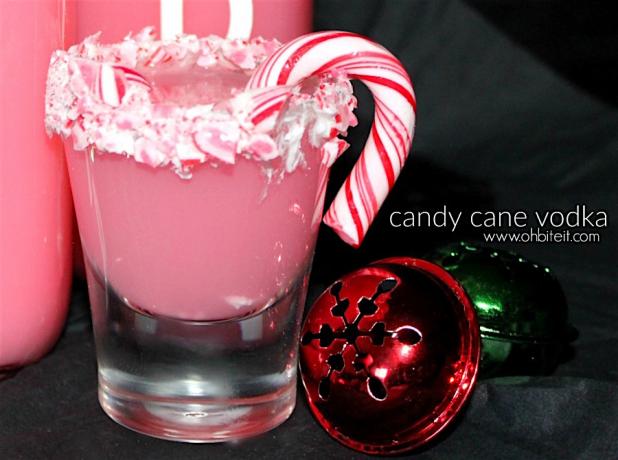 candy cane vodka shots
