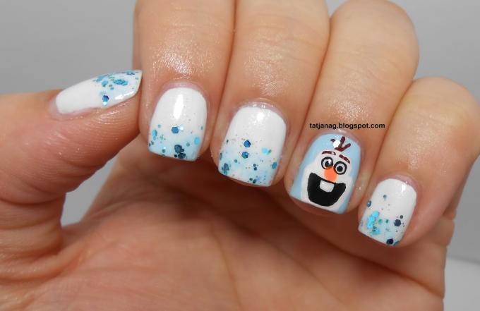 Mrożony manicure z Olaf