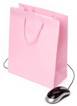 růžová nákupní taška