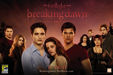 „Twilight Saga Breaking Dawn Comic-Con“ plakatas