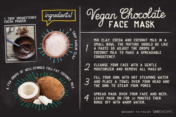 Vegan çikolatalı yüz maskesi
