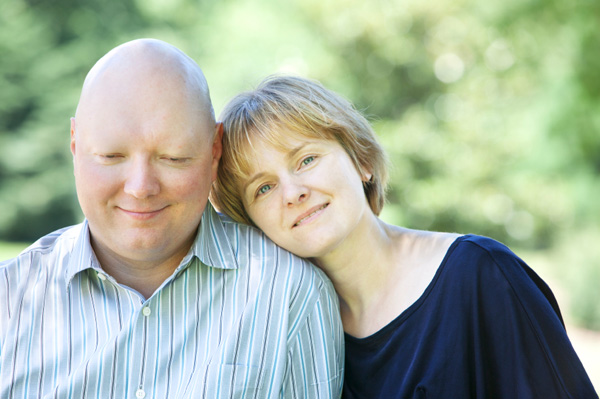 Vīrietis ar vēzi un viņa sieva