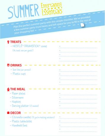 Checkliste für die Sommerparty